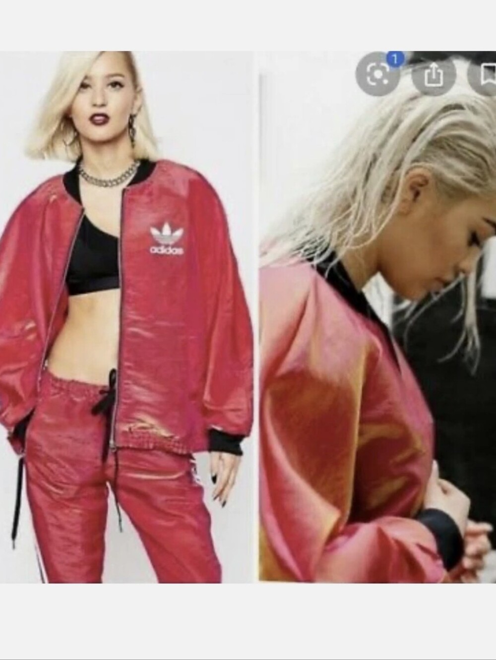 Rita Ora ADIDAS Shape Shifter Athletic Zip Front Jacket